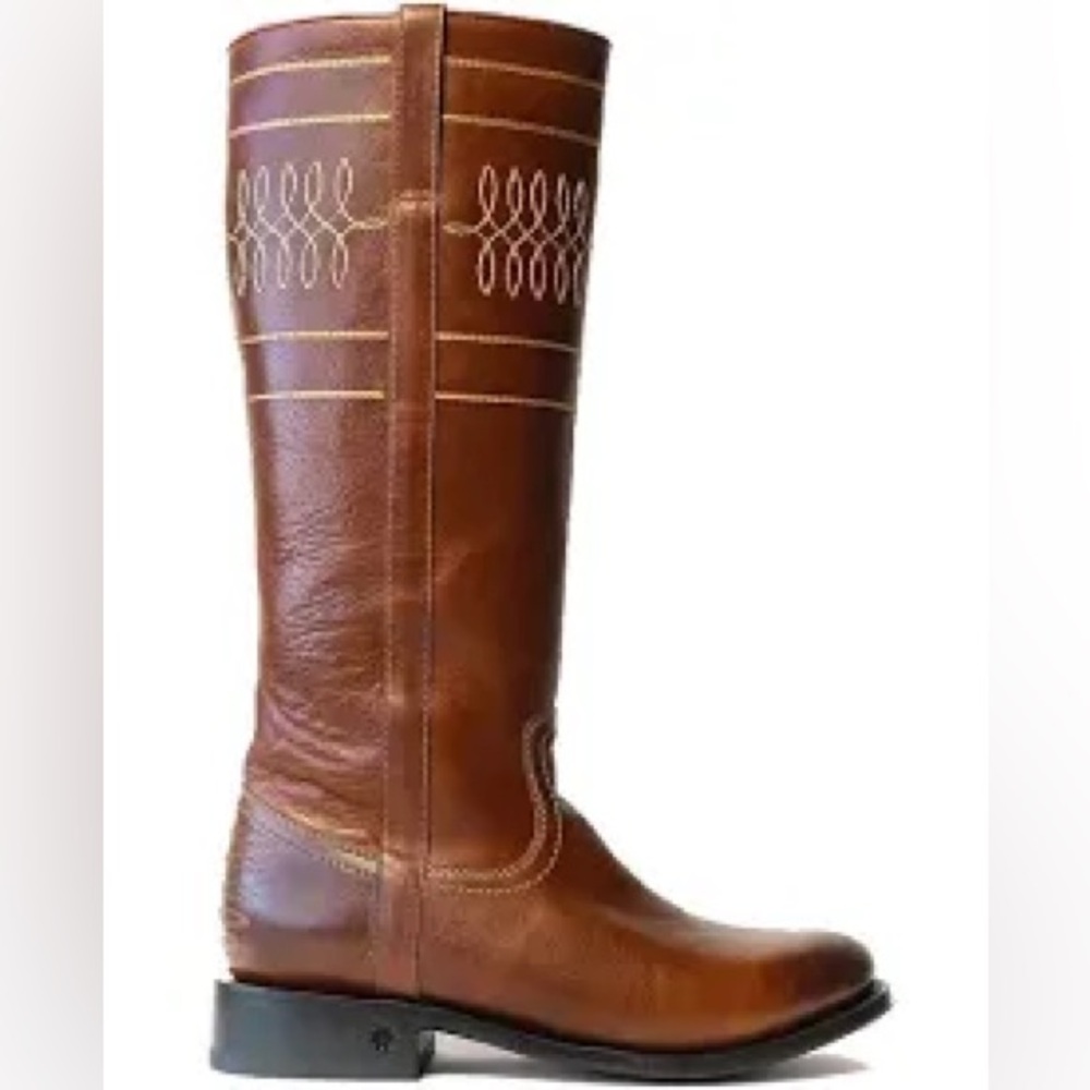 NWT Campus Style Black Star Genuine Leather Laredo Boots Sz 7